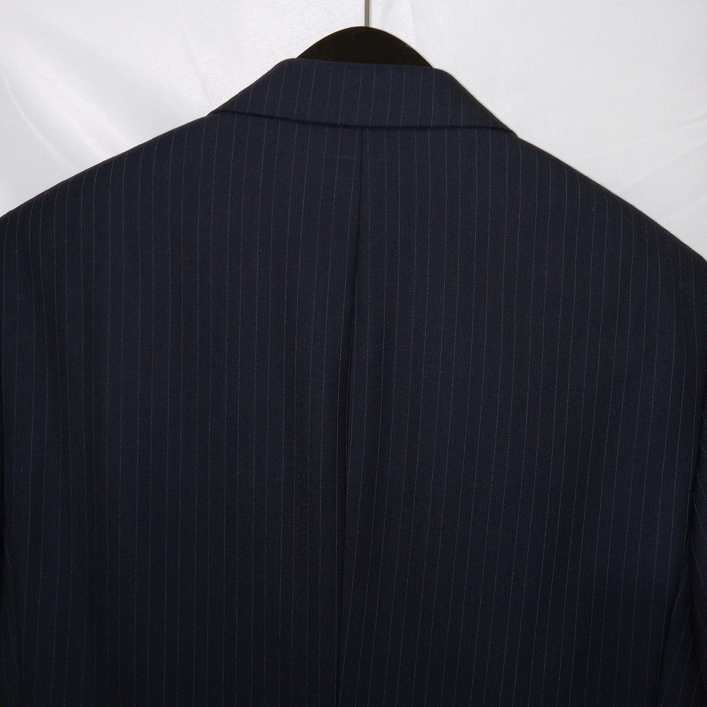 Jos A Bank Black 100% Wool Pinstriped Full Suit Set Blazer Size 38S Pants 32x28 - Picture 5 of 15
